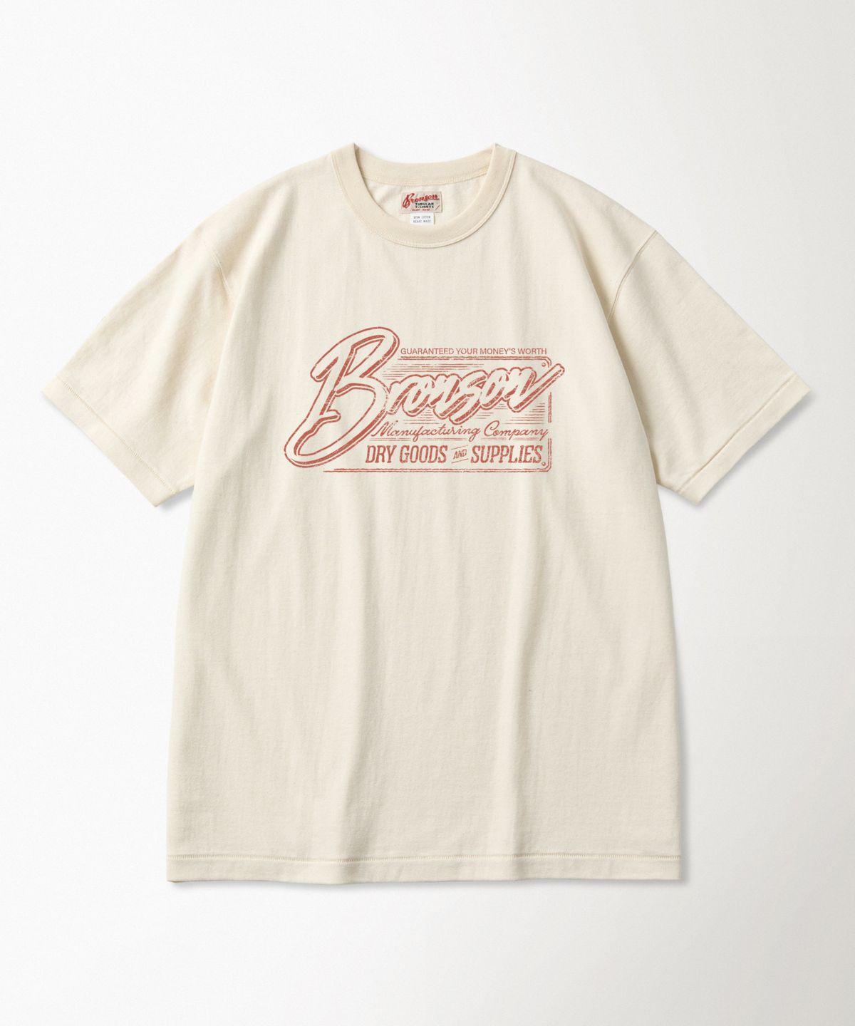 브론슨(BRONSON) Vintage Signage Loopwheeled Graphic Tee Apricot