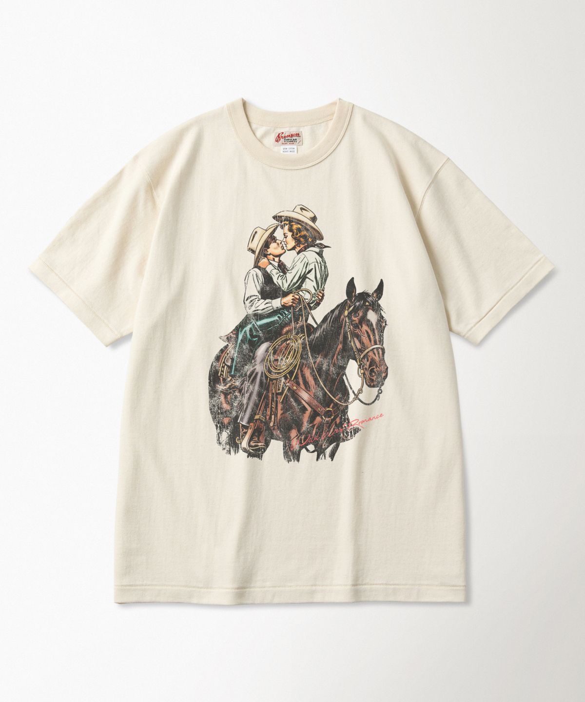 브론슨(BRONSON) West Romance Loopwheeled Graphic Tee Apricot