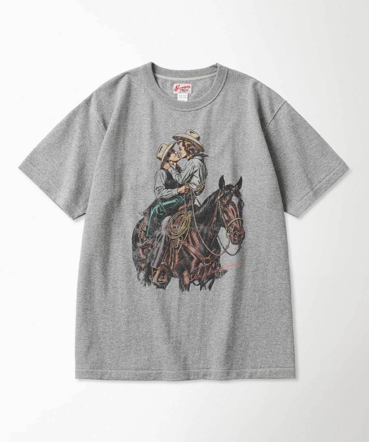브론슨(BRONSON) West Romance Loopwheeled Graphic Tee Melange