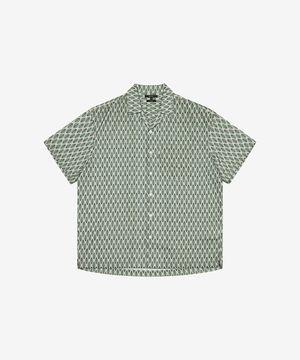 리프 패턴 오픈카라 셔츠 (FKBAD5362)