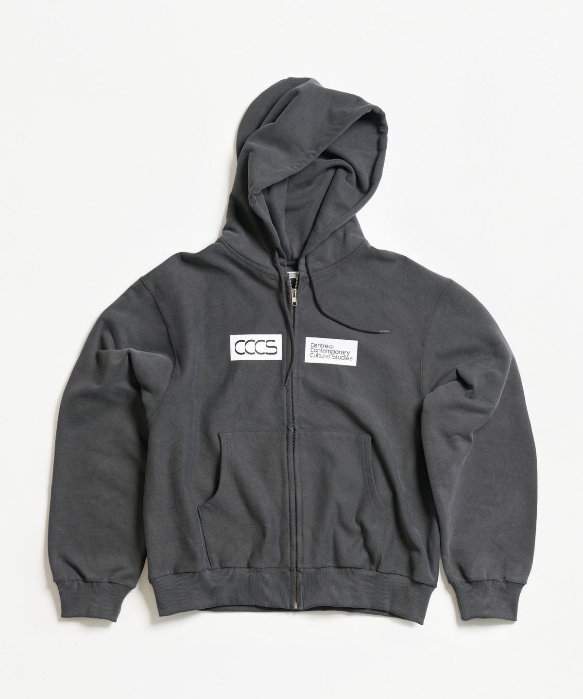 씨씨씨에스(CCCS) DARK GREY BLOCK LOGO HOODIE ZIP-UP