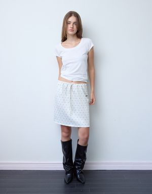 Dot-Dot Middle Skirt (Ivory)