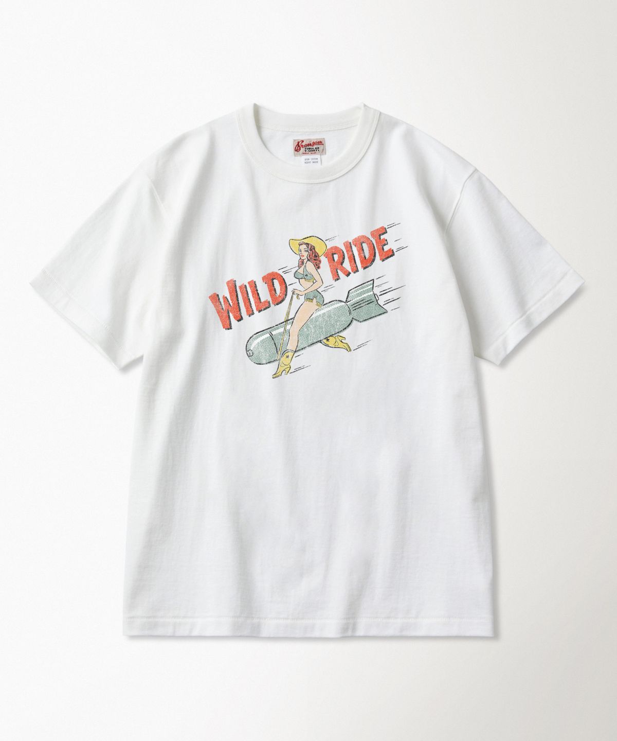 브론슨(BRONSON) Bomb Girl Loopwheeled Graphic Tee White