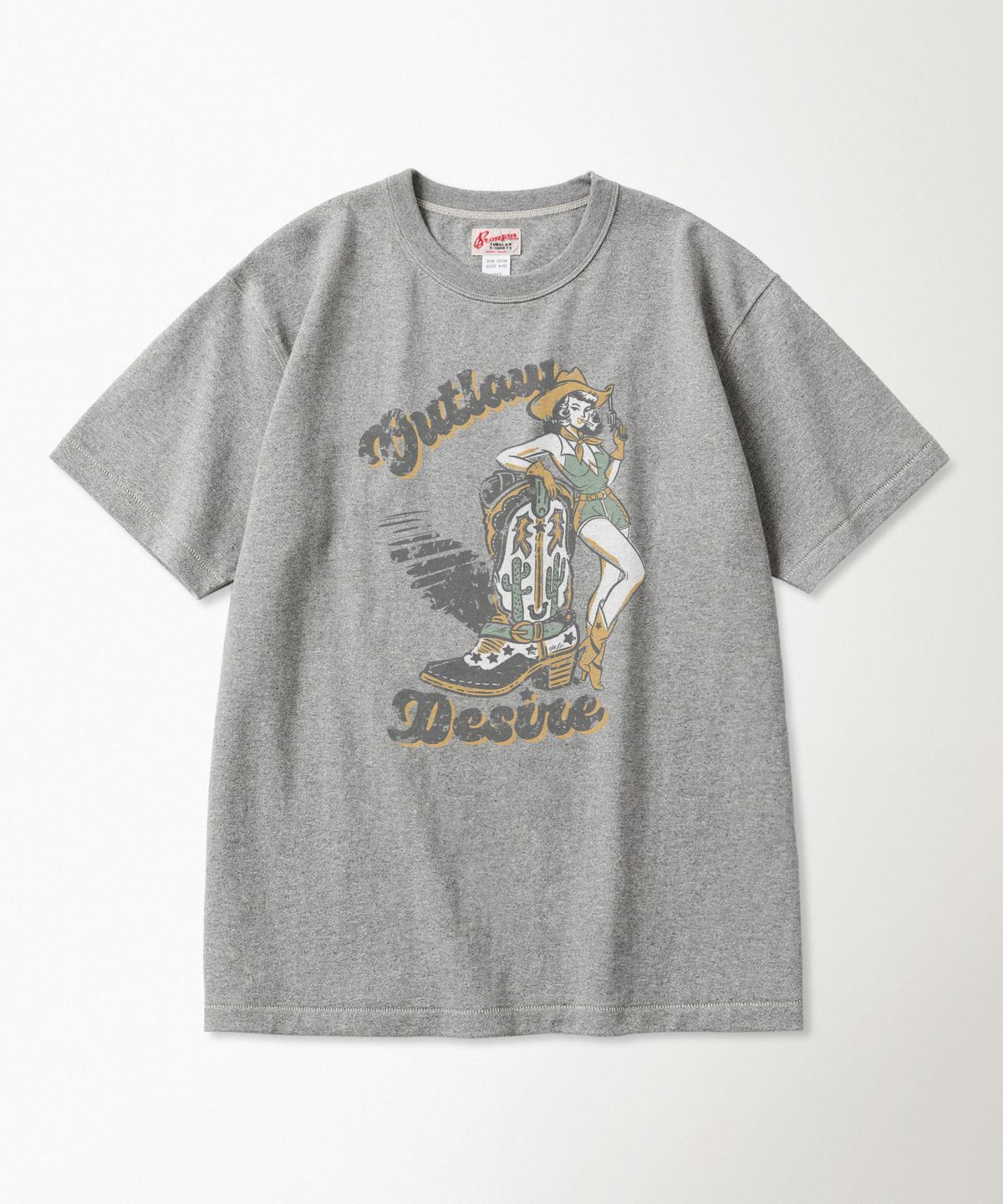 브론슨(BRONSON) Western Boot Loopwheeled Graphic Tee Melange
