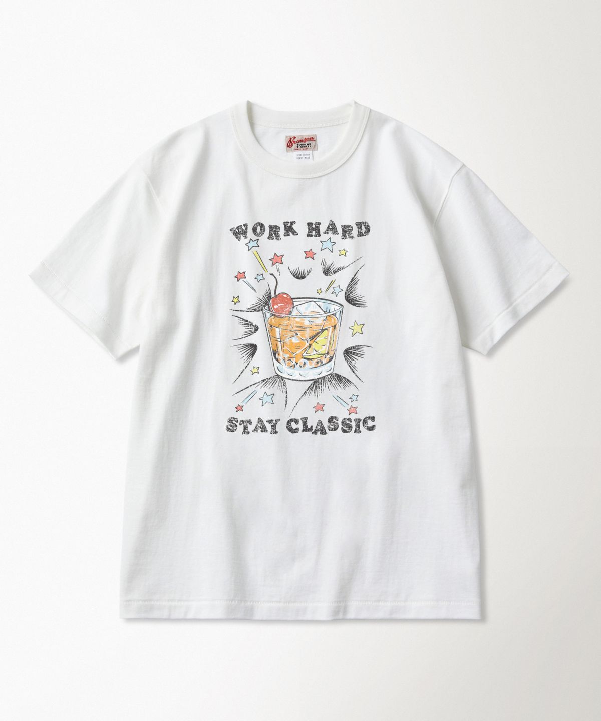 브론슨(BRONSON) Vintage Cocktail Loopwheeled Graphic Tee White
