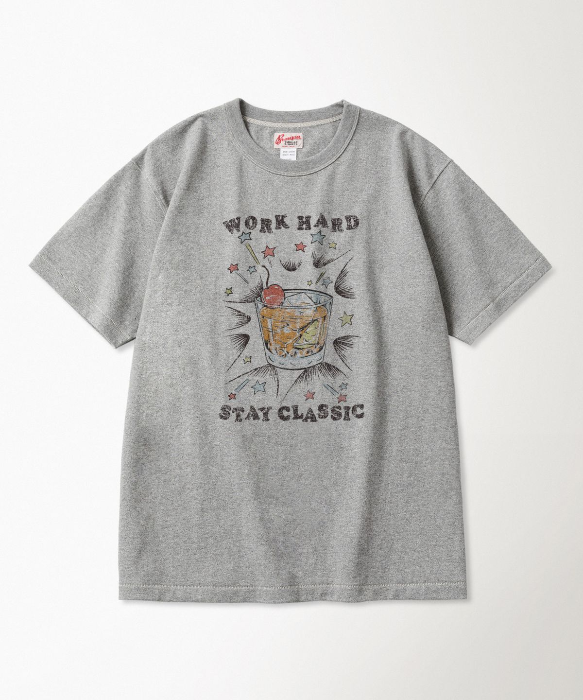 브론슨(BRONSON) Vintage Cocktail Loopwheeled Graphic Tee Melange