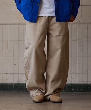 커브드 와이드 밴딩 팬츠 베이지