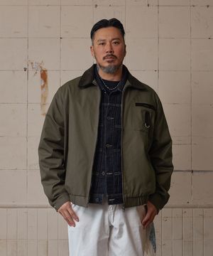 코듀로이 배색 코튼 자켓 카키