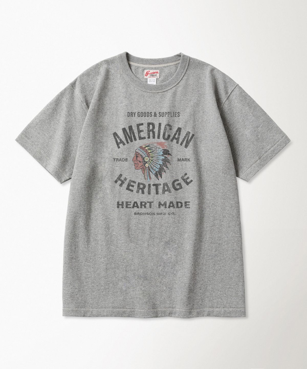 브론슨(BRONSON) Native Chief Loopwheeled Graphic Tee Melange