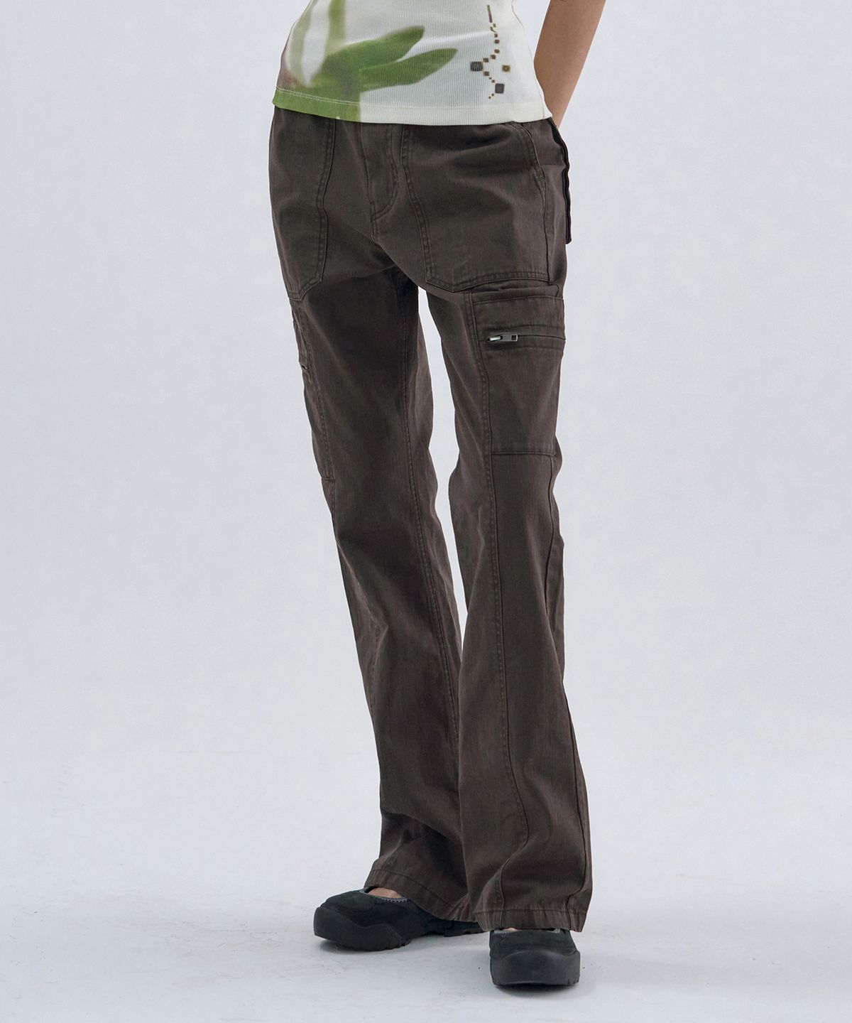 웰빙익스프레스(WELLBEING EXPRESS) Washed Cotton Cargo Pants Brown