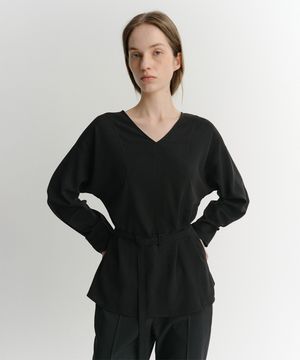 ROVE BELTED BLOUSE (BLACK)