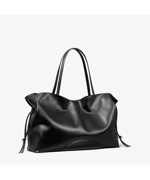 엘라 리사이클 드로스트링 토트 - 블랙