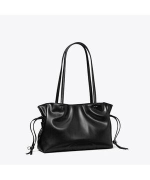 엘라 리사이클 드로스트링 스몰 토트 - 블랙
