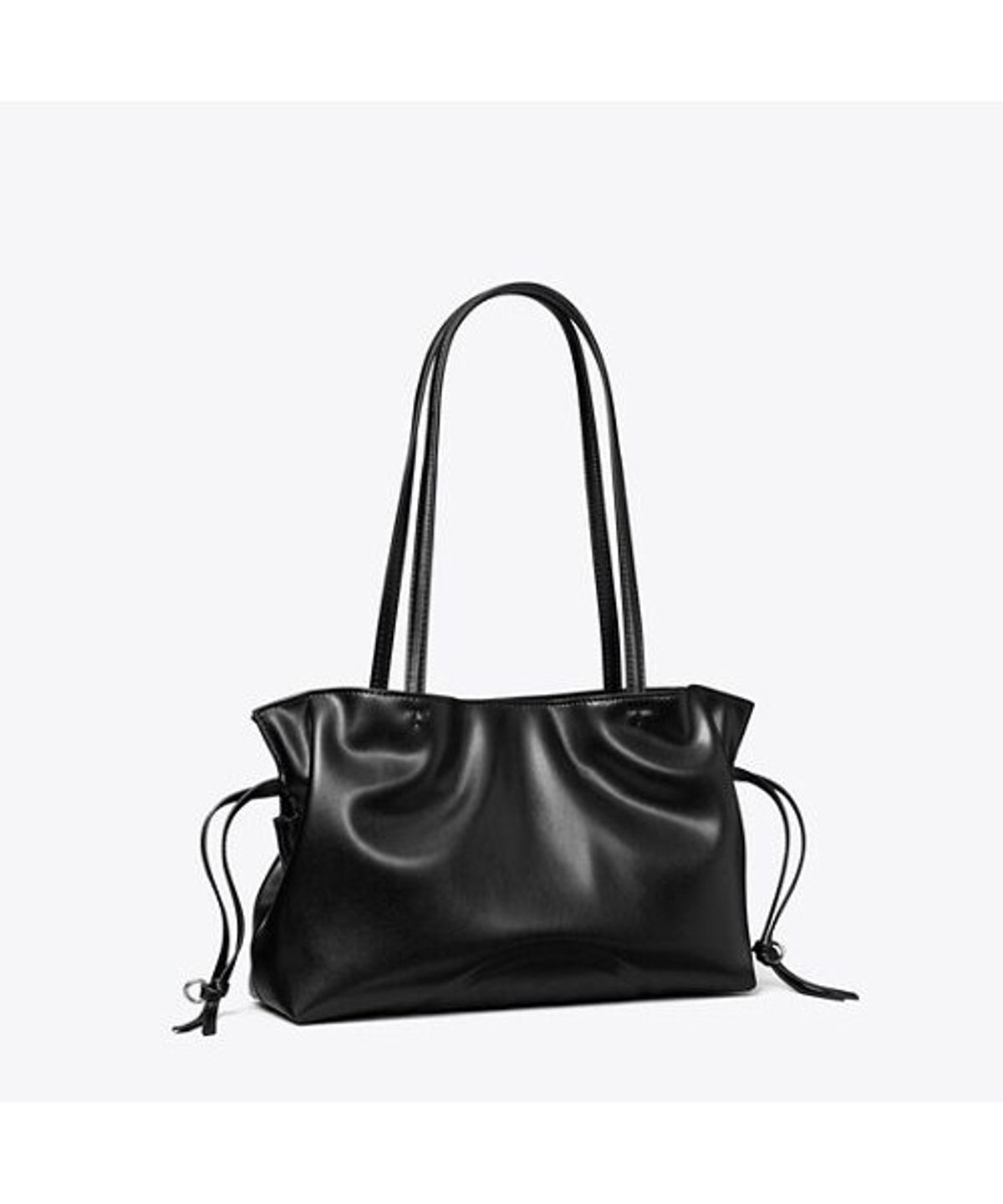 토리버치(TORYBURCH) 엘라 리사이클 드로스트링 스몰 토트 - 블랙