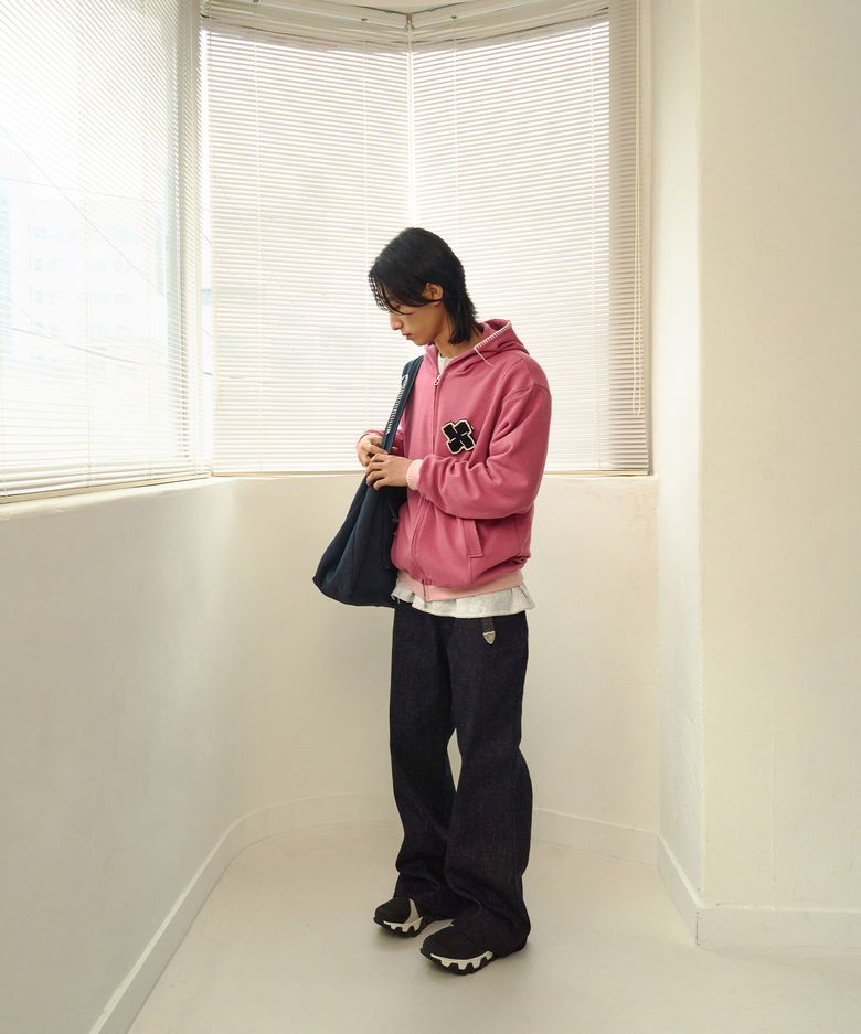 UL THERMAL ZIP HOODIE PINK
