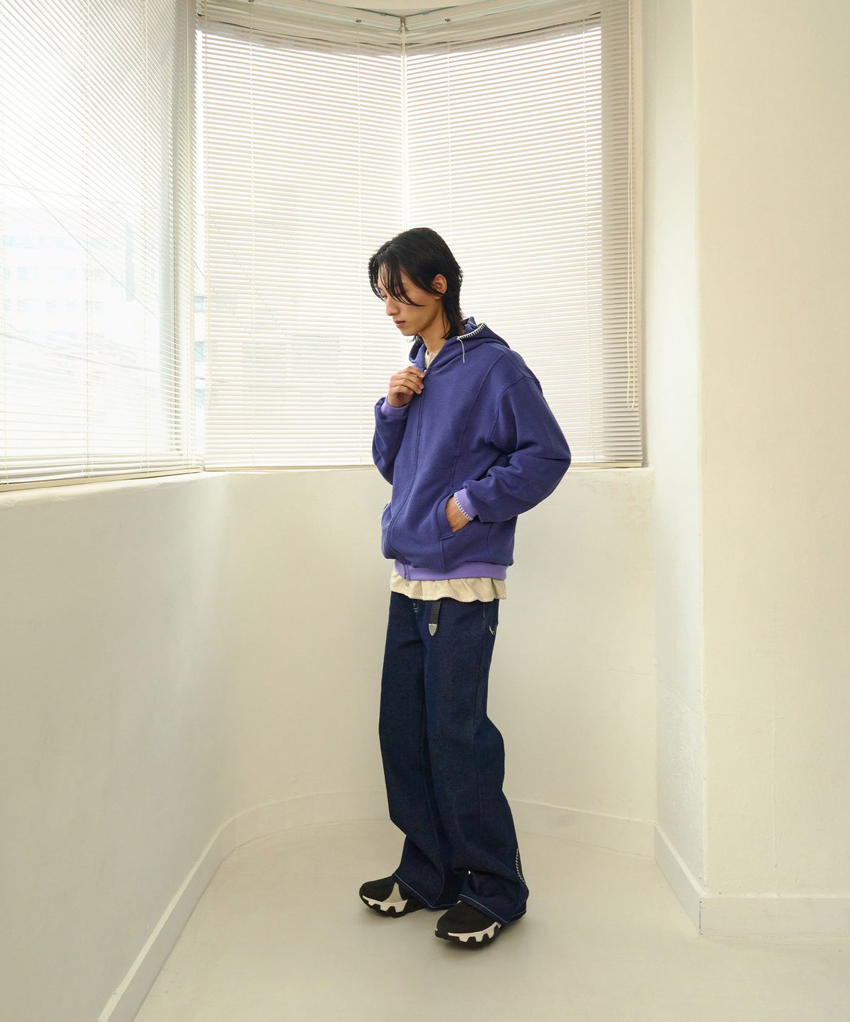 노쿨러스(NOSCOULEURS) UL THERMAL ZIP HOODIE PURPLE