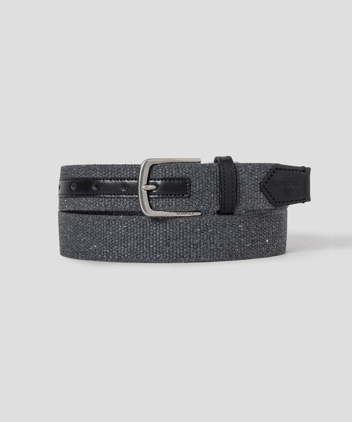 빈폴 액세서리(BEANPOLE ACCESSORY) 가죽 패치 웨빙 캐주얼 버클 벨트  애쉬