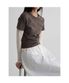 크롭 반소매 티셔츠  브라운