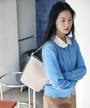 아이비 가죽 토트백  아이보리