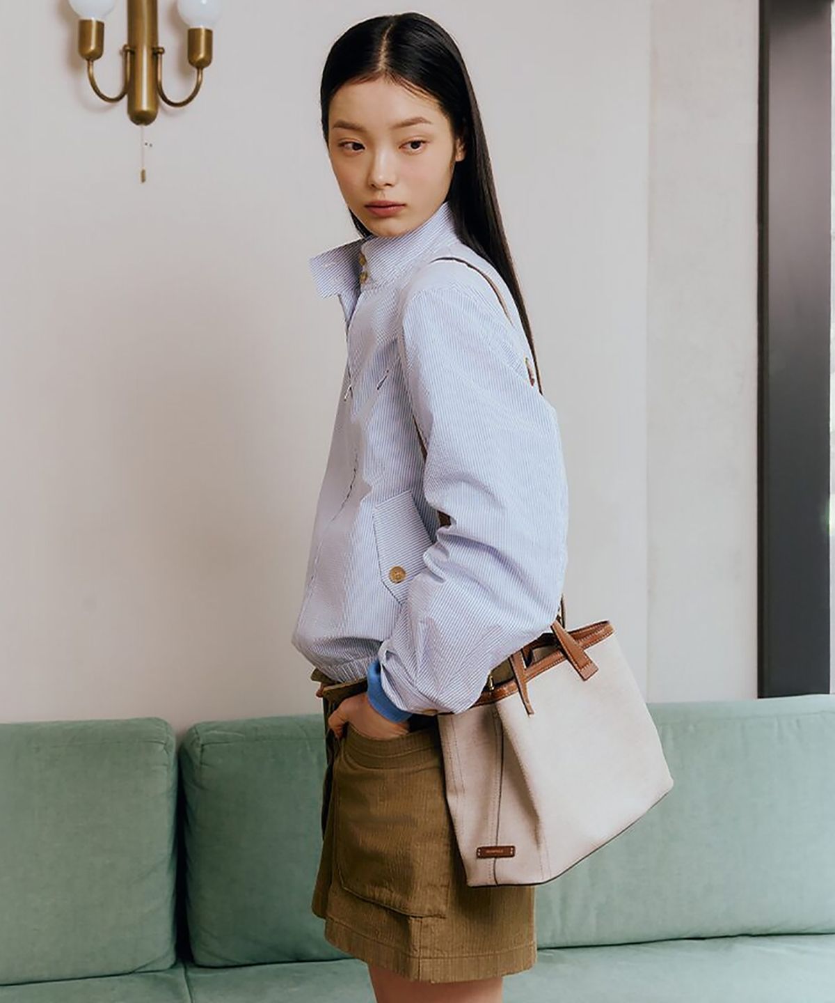 빈폴 액세서리(BEANPOLE ACCESSORY) 파인 토트백  아이보리