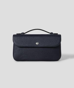 솔리드 가죽 크로스백  네이비