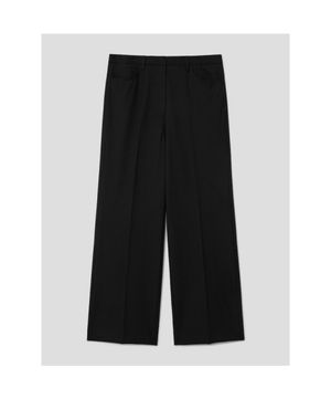 반밴딩 세미와이드 슬랙스  블랙