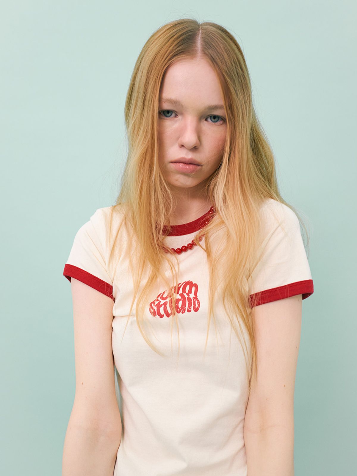 엘유브이엠(LUVM) RIB CONTRAST T-SHIRT_IVORY