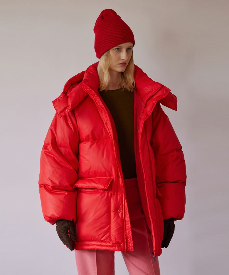 Oversized Hoodie Duck Down Jumper-RED