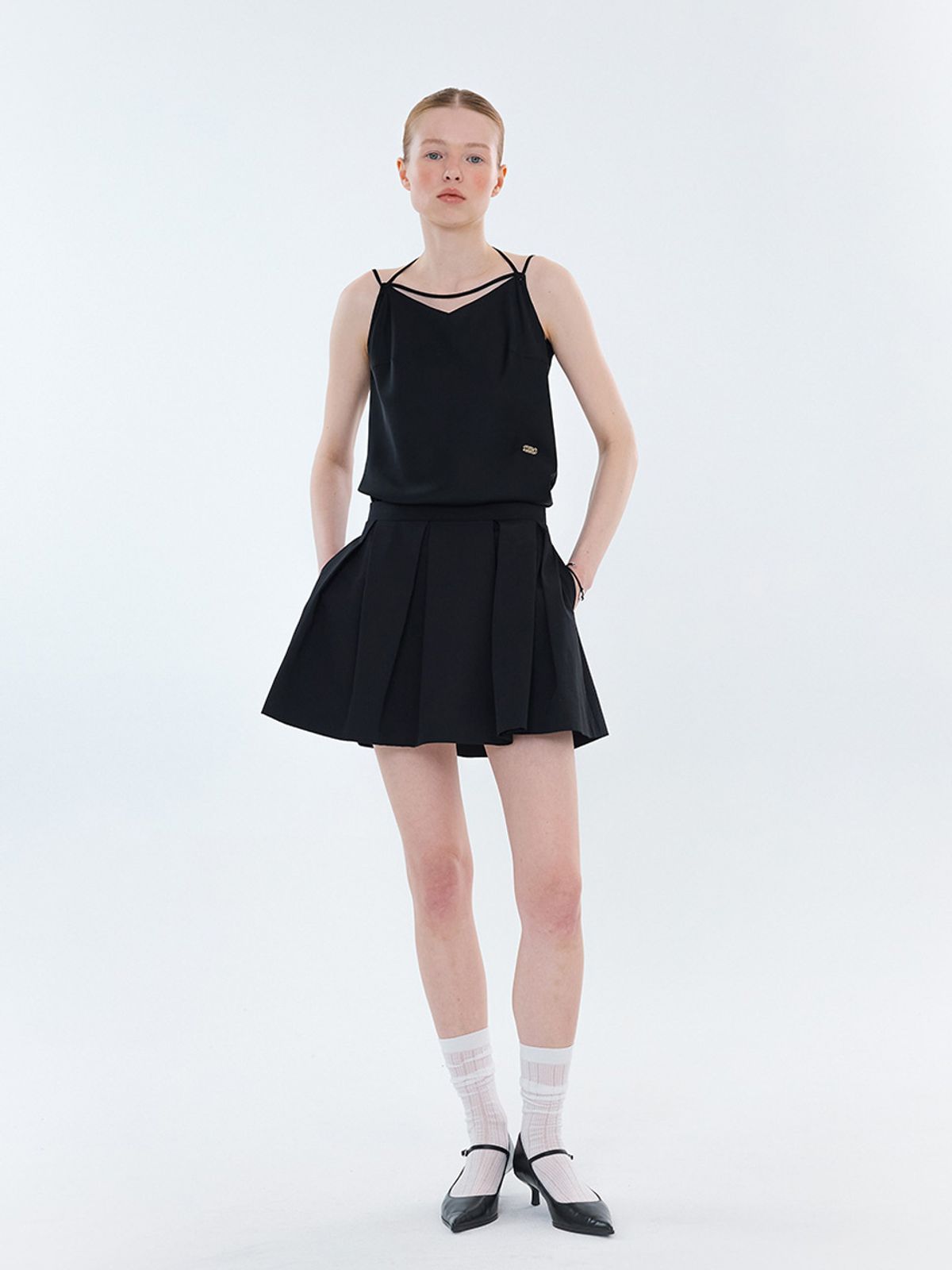 엘유브이엠(LUVM) DOUBLE STRAP INNER TOP_BLACK