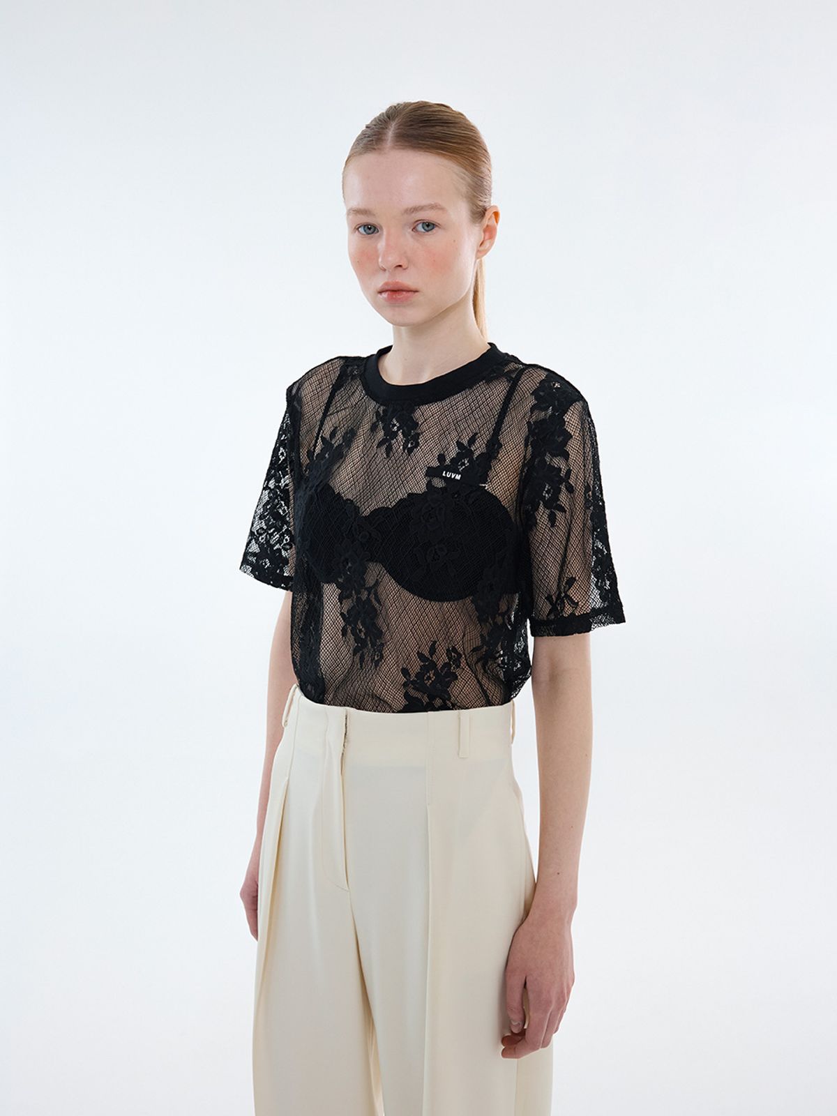엘유브이엠(LUVM) LACE BLOUSE_BLACK