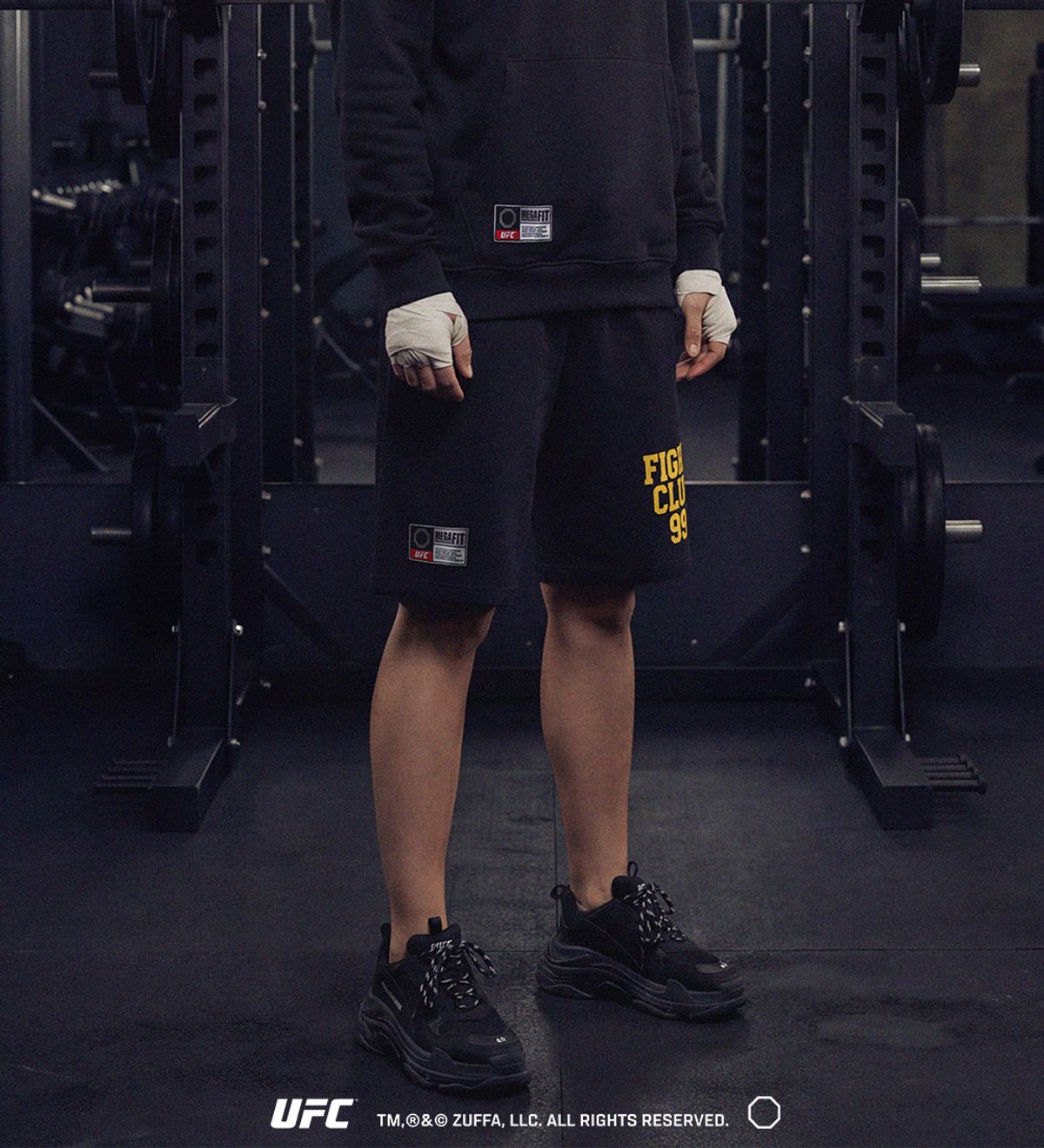 유에프씨 스포츠(UFC SPORT) UFC 파이트클럽 메가핏 버뮤다 쇼츠 블랙 U2SPX2303BK