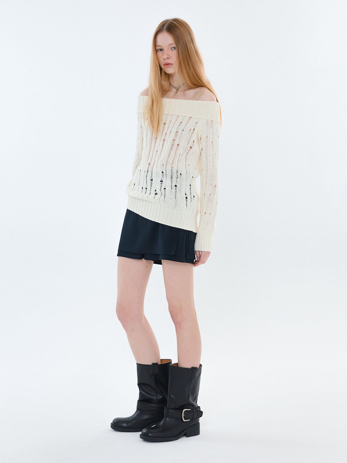 엘유브이엠(LUVM) LAYERED FLAP SHORTS_NAVY