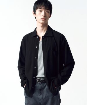 오가닉 코튼 저지 셔츠 BLACK