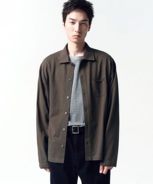 오가닉 코튼 저지 셔츠 BROWN