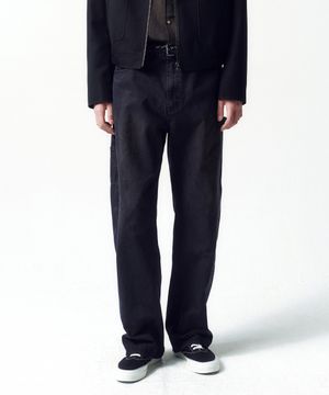 브러쉬드 코튼 워크 팬츠 FADED BLACK