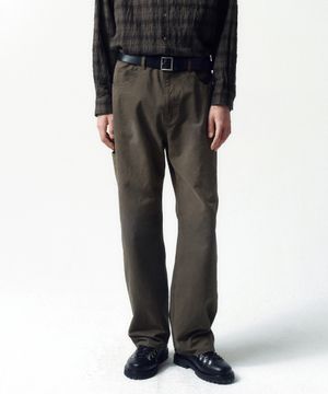 브러쉬드 코튼 워크 팬츠 FADED BROWN