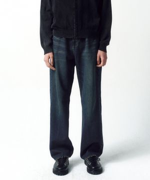 세미 와이드 데님 팬츠 RUSTY BLUE