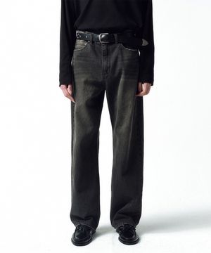 세미 와이드 데님 팬츠 MUD GREY