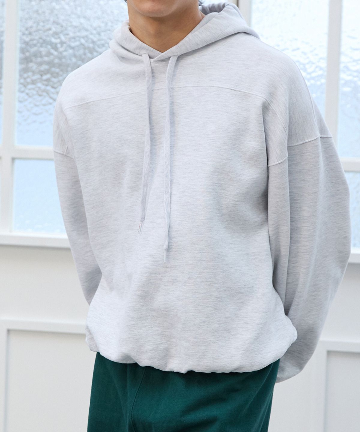 플라비즘(PLAVISM) Rugby Hoodie - Light Grey
