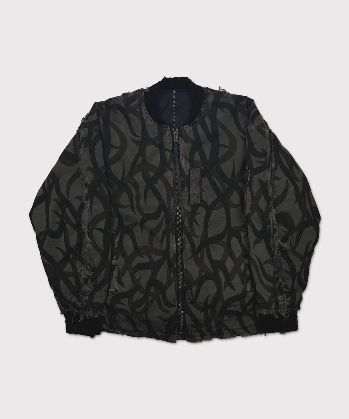 마이너스(MINUS) Slash Seam Tribal Camouflage Flight Jacket 20Yeas BK(AGED TWILL) - BLACK LINING