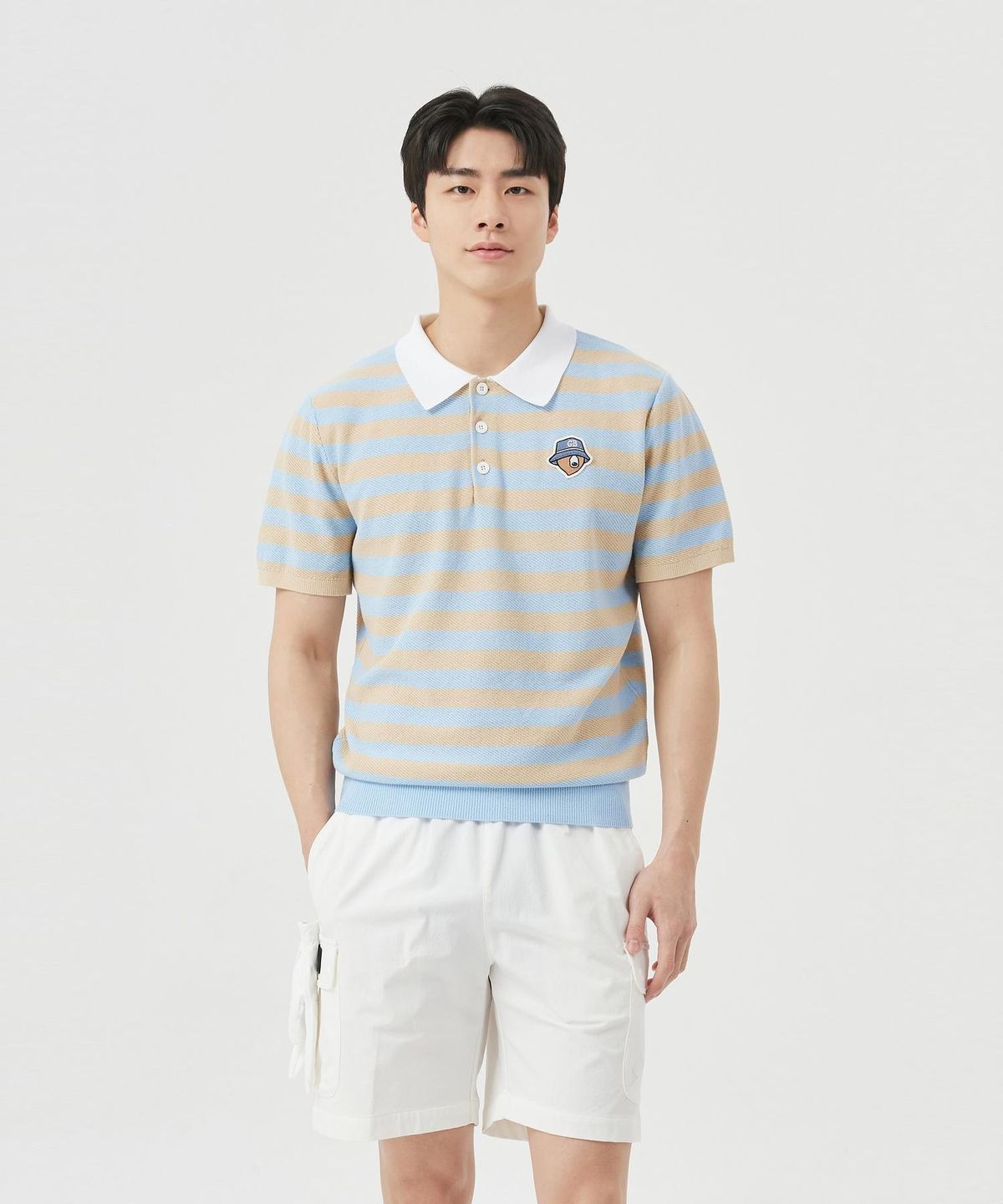 골든베어(GOLDEN BEAR) (M) Striped Collar Sweater G4WAM26301BEX