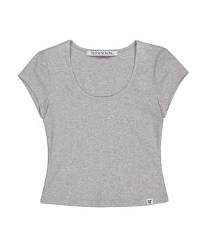Scoop Neck Tee (MELANGE GREY)