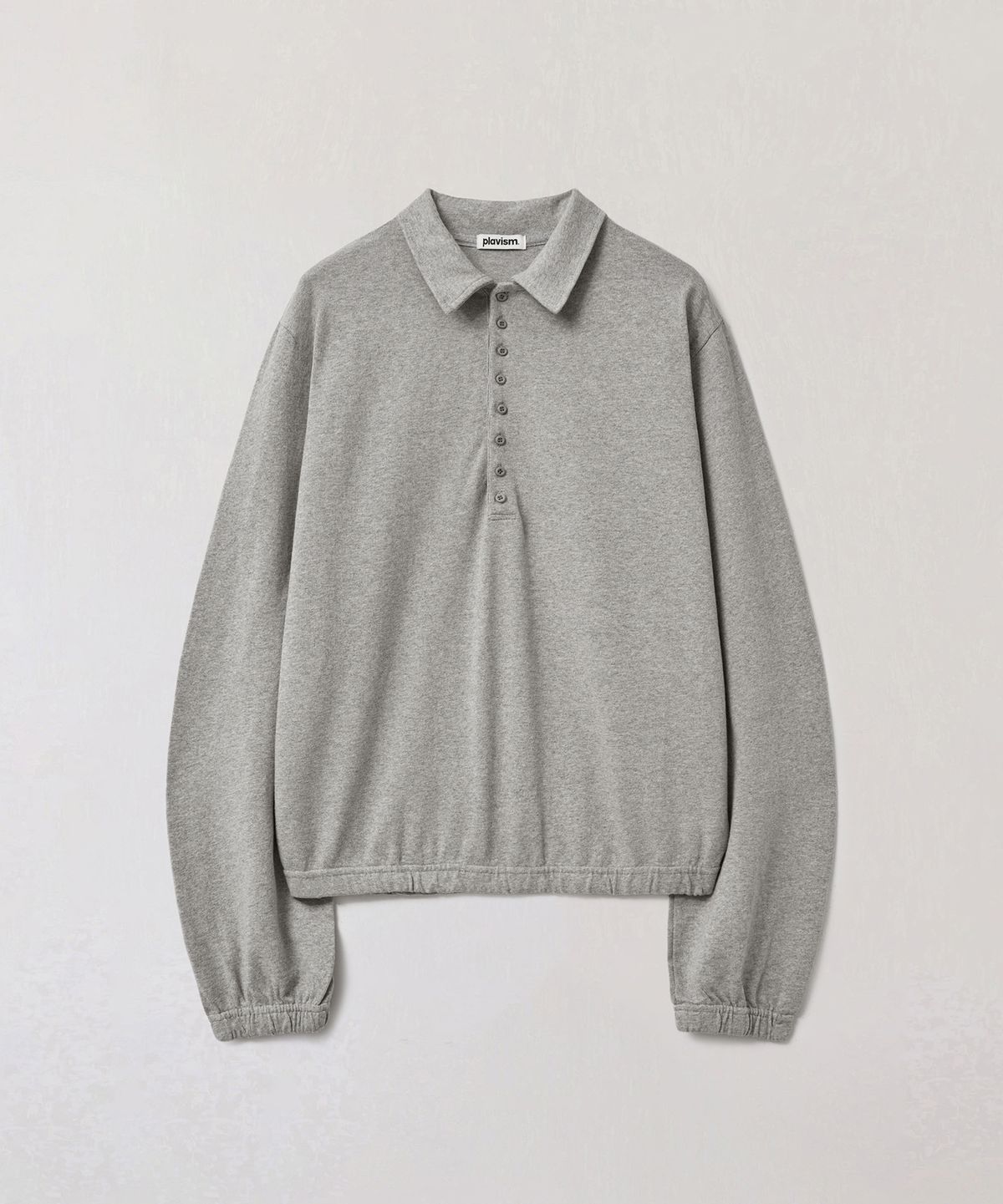 플라비즘(PLAVISM) Long Placket Polo Tee - Grey
