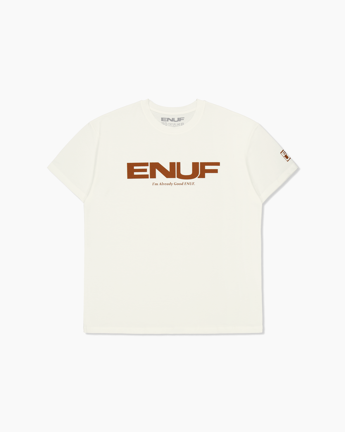 이너프(ENUF) 화이트브라운 티셔츠