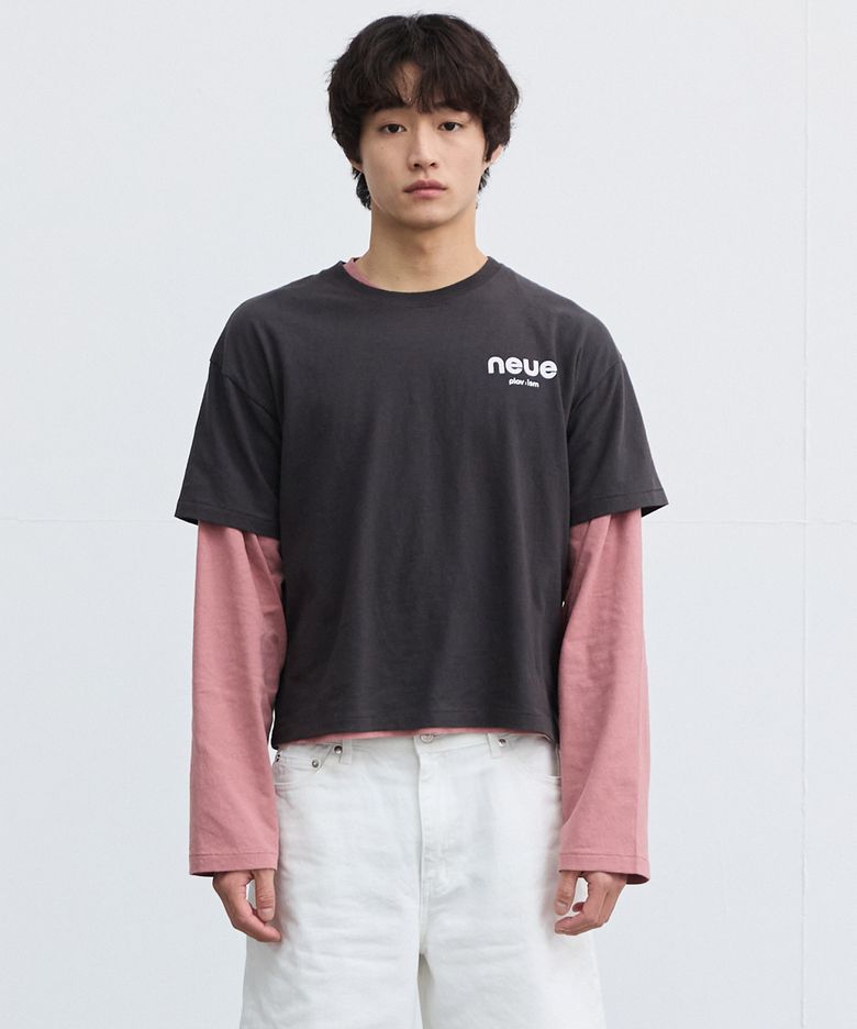 Men Crop Graphic Tee - Black