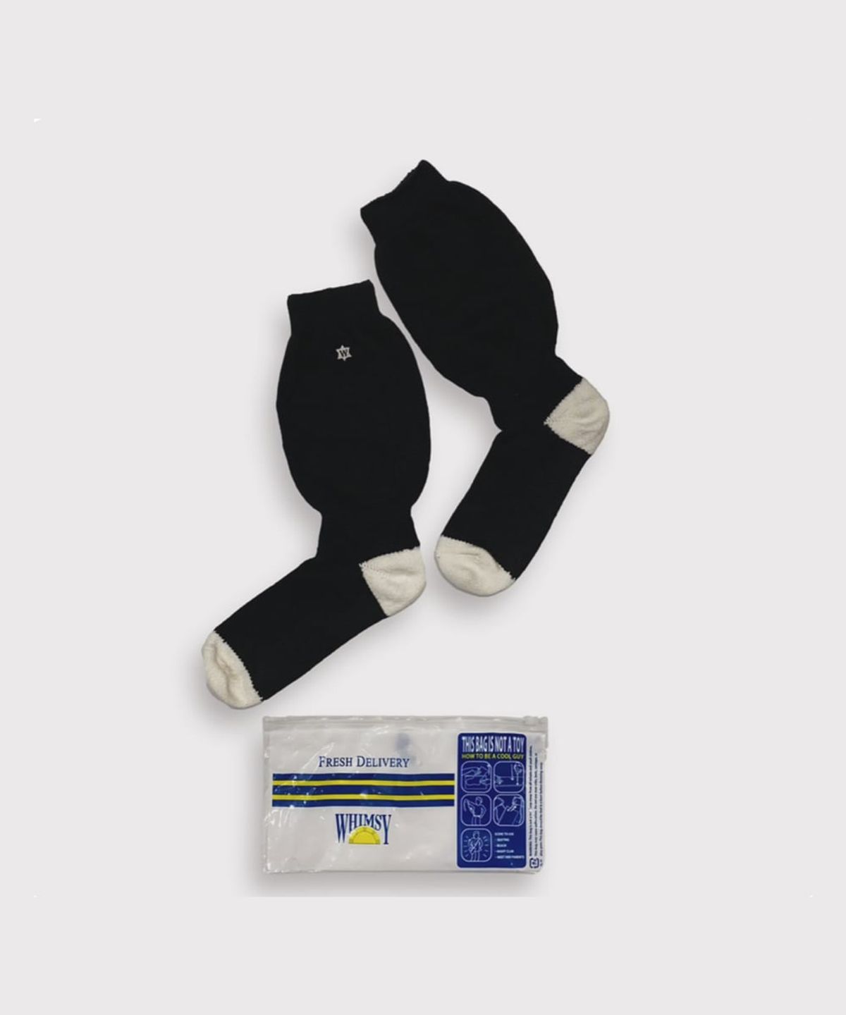 마이너스(MINUS) TIMELESS x WHIMSY Logo Socks(LOOSE FIT)- BLACK