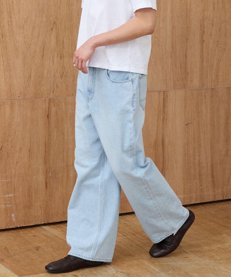 Men PLVM Wide Fit Denim - Ice Blue