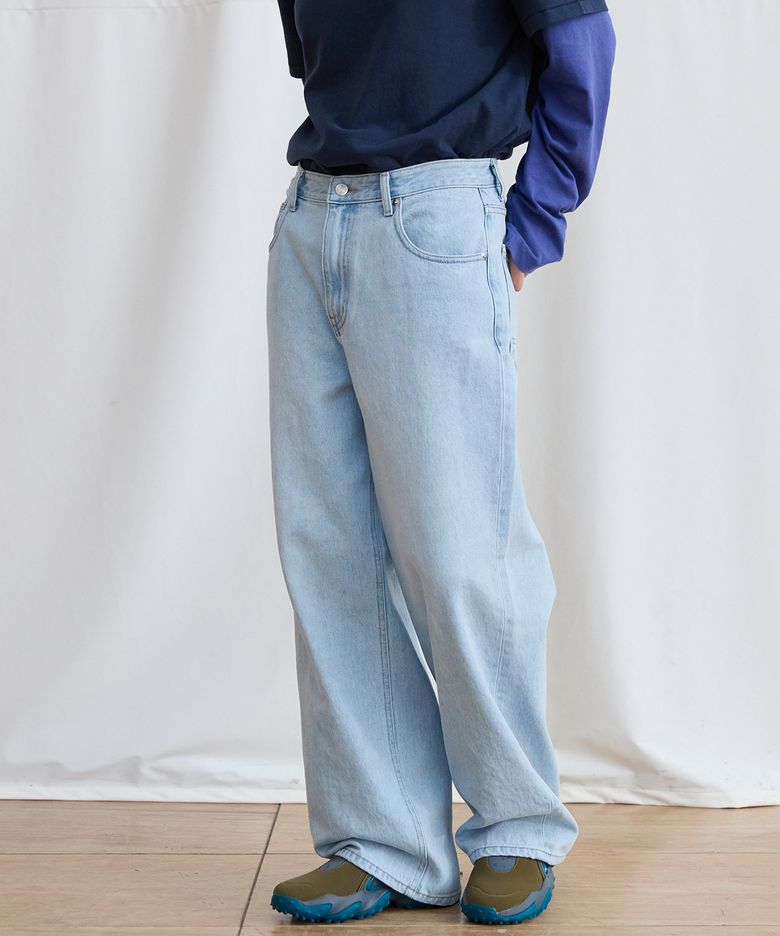 Women PLVM Wide Fit Denim - Ice Blue