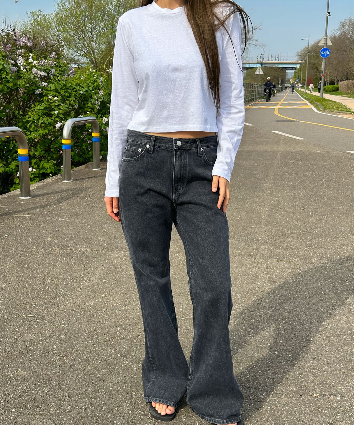 플라비즘(PLAVISM) Women PLVM Bootcut Denim - Faded Black