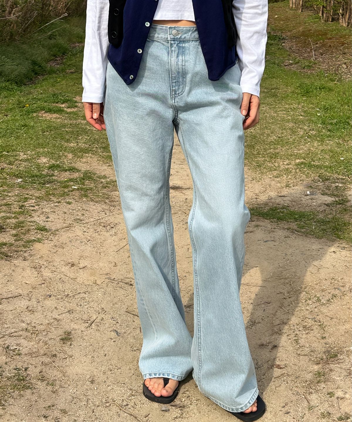 플라비즘(PLAVISM) Women PLVM Bootcut Denim - Light Blue